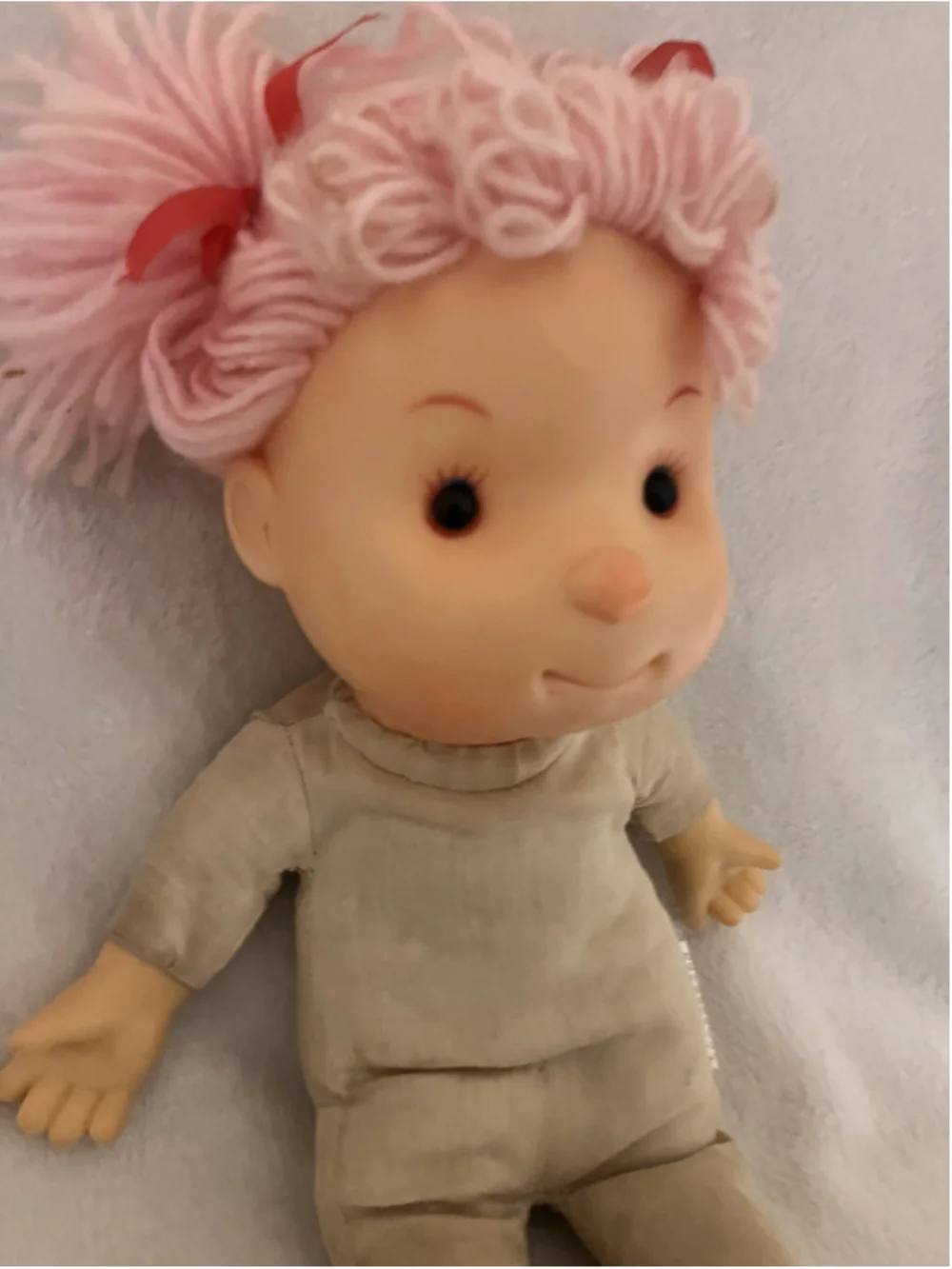 Vintage 1980s Komfy Kid Ice Cream Girl Doll Pink Yarn Hair NO OUTFIT SEE